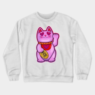 Romantic Maneki Neko Lucky Cat Crewneck Sweatshirt